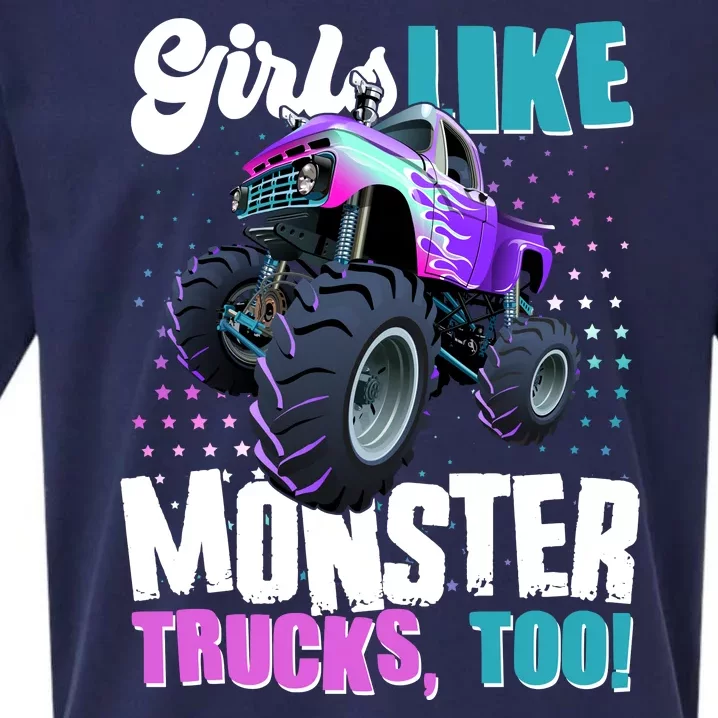 Girls Like Monster Trucks Too! Sueded Cloud Jersey T-Shirt