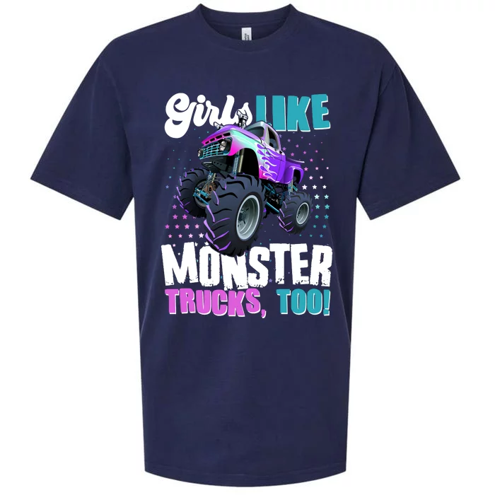 Girls Like Monster Trucks Too! Sueded Cloud Jersey T-Shirt