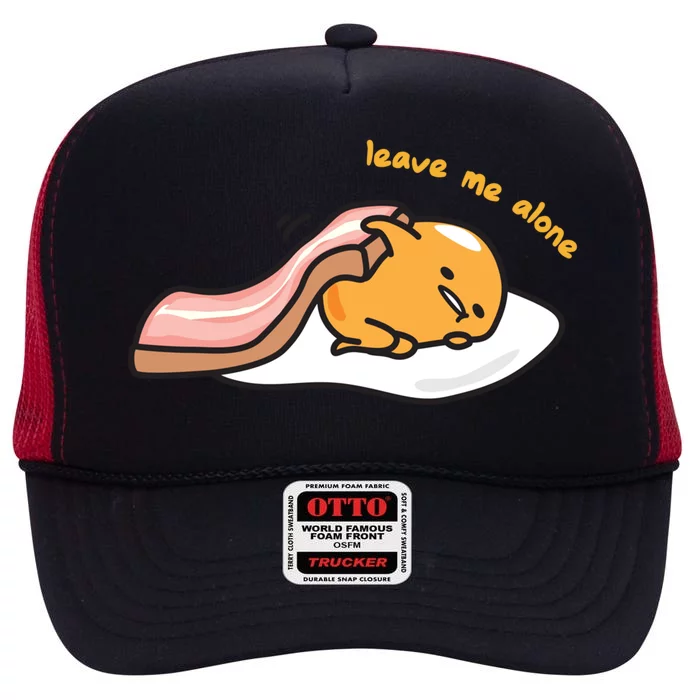 Gudetama Leave Me Alone Bacon Blanket Gift High Crown Mesh Trucker Hat