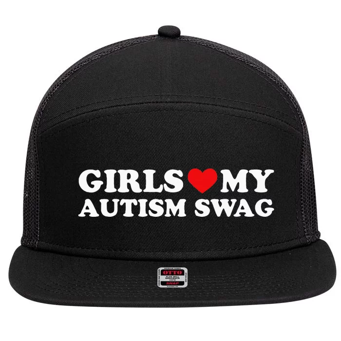 Girl Love My Autism Swag 7 Panel Mesh Trucker Snapback Hat