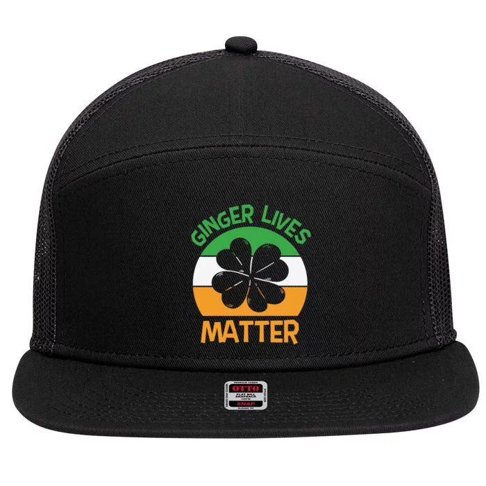 Ginger Lives Matter Funny St Patricks Day 7 Panel Mesh Trucker Snapback Hat