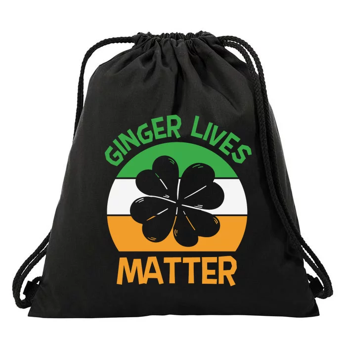 Ginger Lives Matter Funny St Patricks Day Drawstring Bag