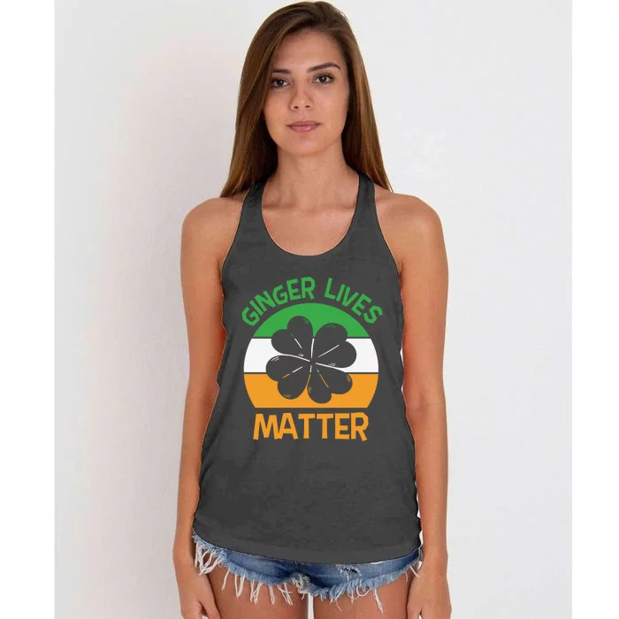 Ginger Lives Matter Funny St Patricks Day Women's Knotted Racerback Tank