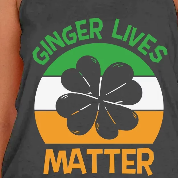 Ginger Lives Matter Funny St Patricks Day Women's Knotted Racerback Tank