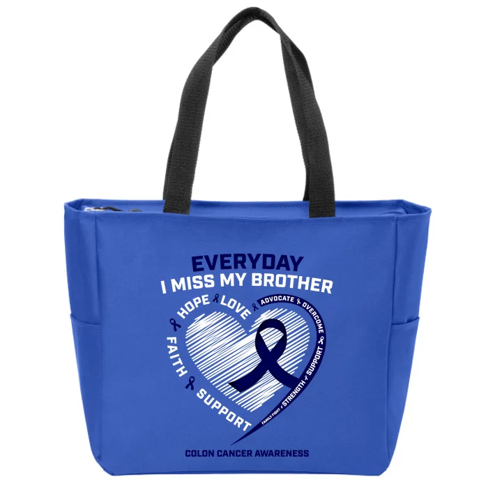 Gifts Loving Memory Gift Brother Colon Cancer Awareness Gift Zip Tote Bag