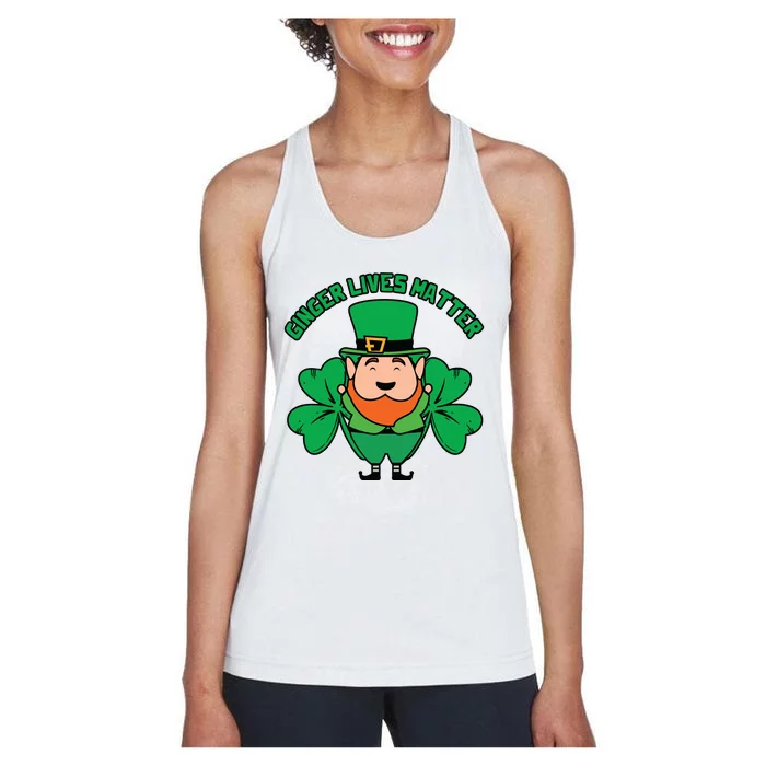 Ginger Lives Matter Funny St Patricks Day Women's Racerback Tank