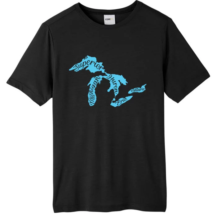 Great Lakes Michigan Detroit Michigan Great Lakes ChromaSoft Performance T-Shirt