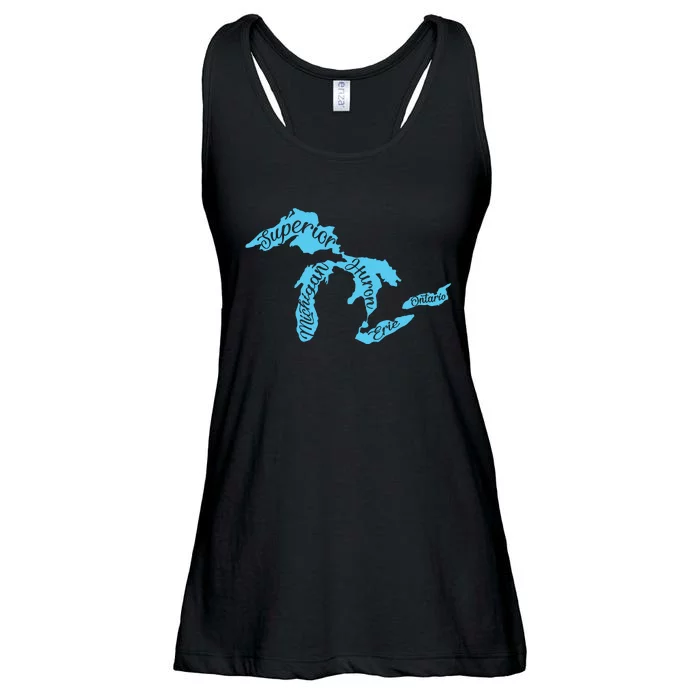 Great Lakes Michigan Detroit Michigan Great Lakes Ladies Essential Flowy Tank