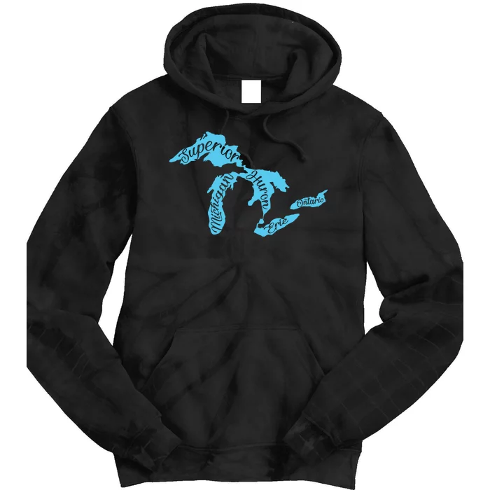 Great Lakes Michigan Detroit Michigan Great Lakes Tie Dye Hoodie