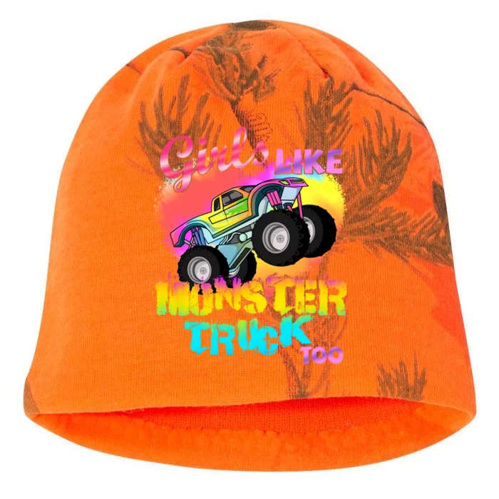 Girls Like Monster Trucks Too Girl Monster Truck Gift Kati - Camo Knit Beanie