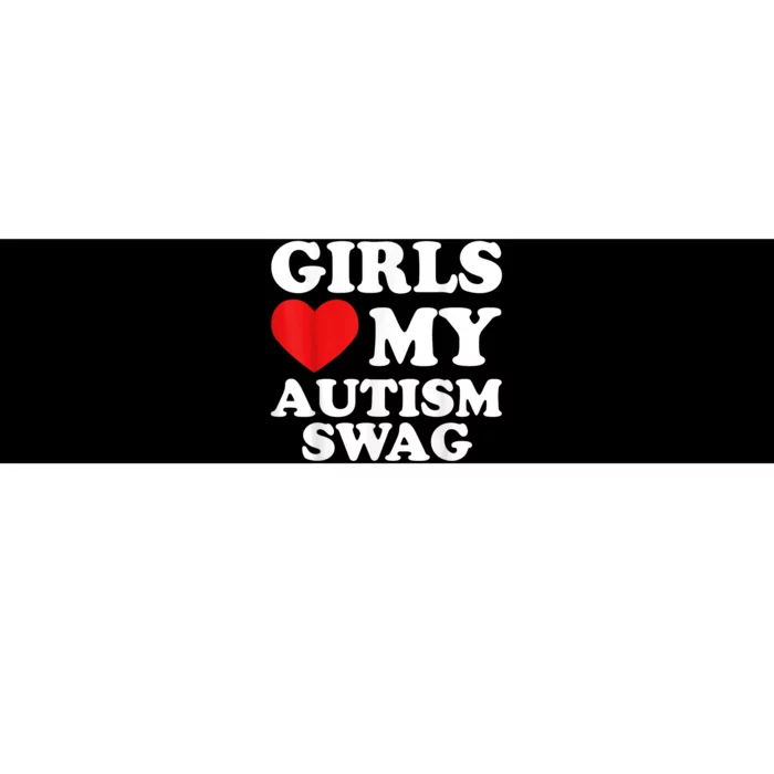 Girl Love My Autism Swag Funny Girl Heart Autism Awareness Bumper Sticker