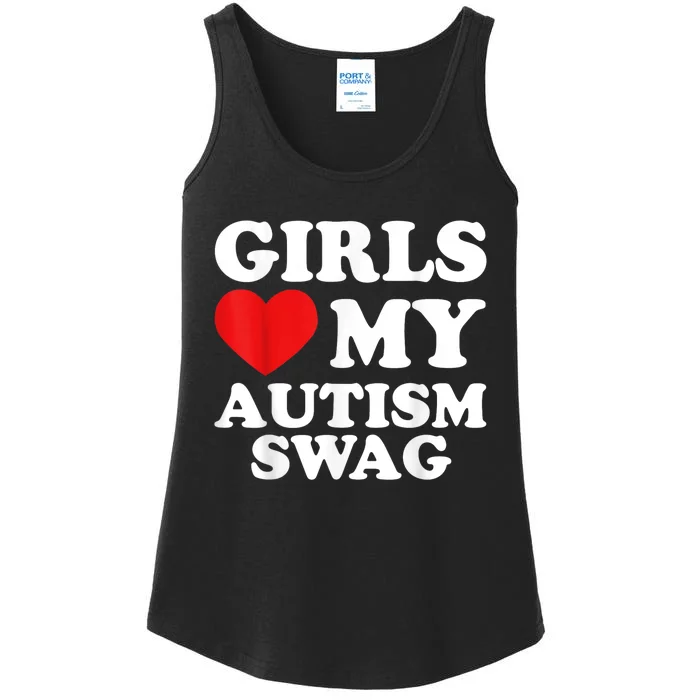 Girl Love My Autism Swag Funny Girl Heart Autism Awareness Ladies Essential Tank