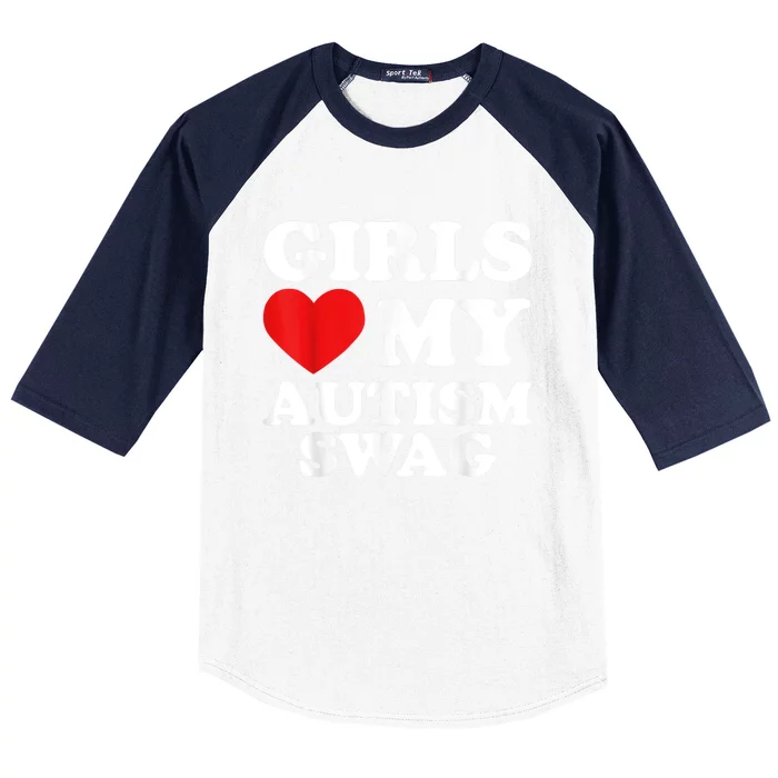 Girl Love My Autism Swag Funny Girl Heart Autism Awareness Baseball Sleeve Shirt