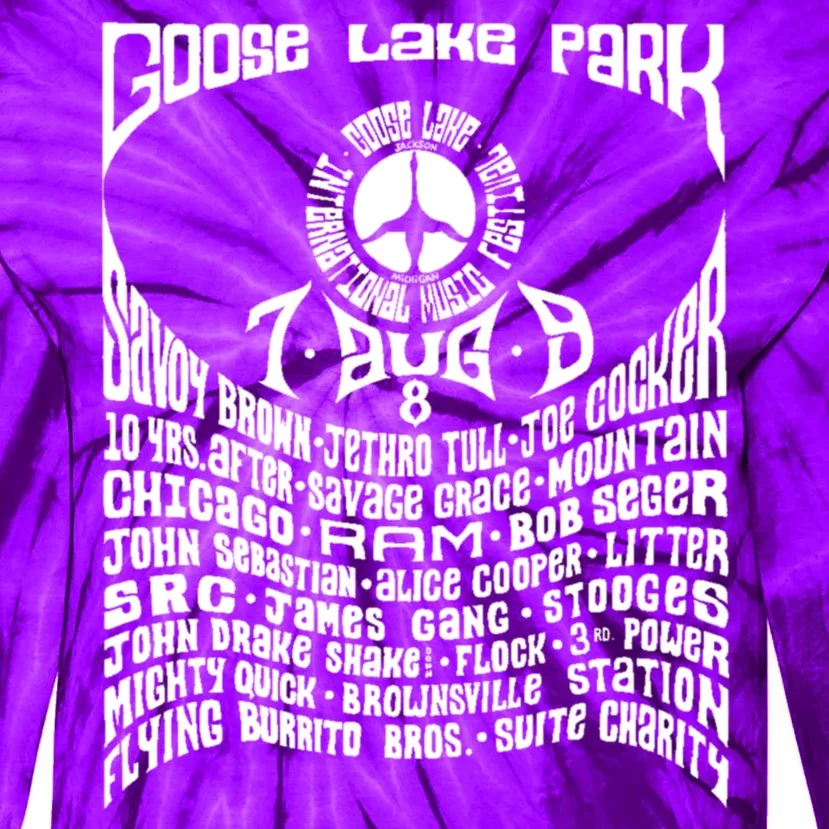 Goose Lake Music Festival Michigan 1970 Tie-Dye Long Sleeve Shirt