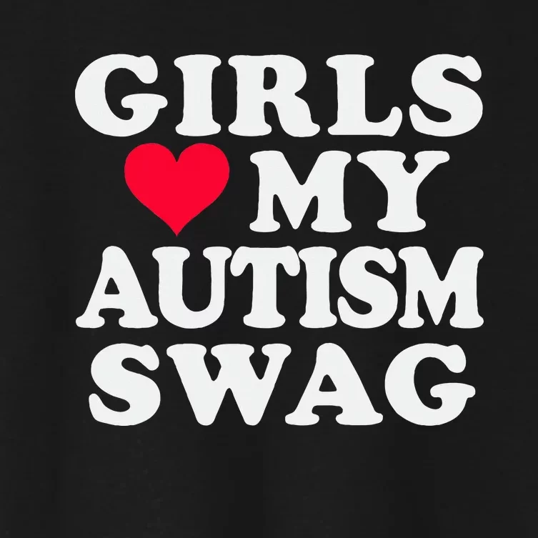 Girl Love My Autism Swag Funny Autistic Boy Awareness Women's Crop Top Tee