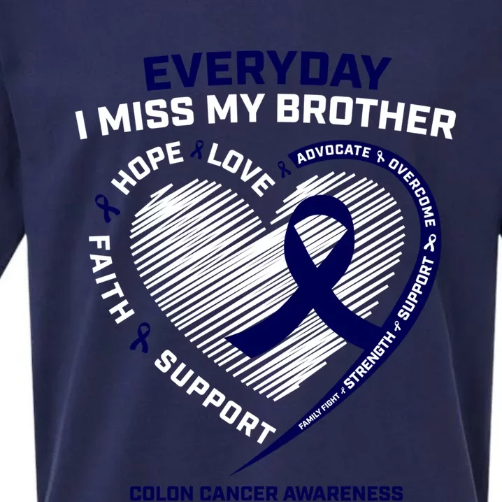 Gifts Loving Memory Cool Gift Brother Colon Cancer Awareness Gift Sueded Cloud Jersey T-Shirt