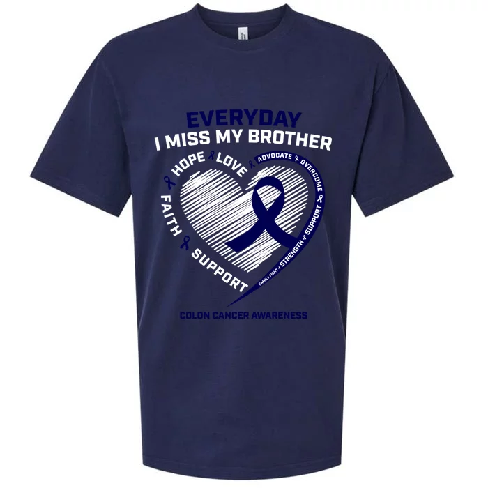 Gifts Loving Memory Cool Gift Brother Colon Cancer Awareness Gift Sueded Cloud Jersey T-Shirt