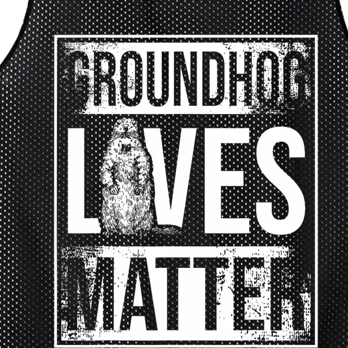 Groundhog Lives Matter Funny Woodchuck Groundhog Day Mesh Reversible Basketball Jersey Tank