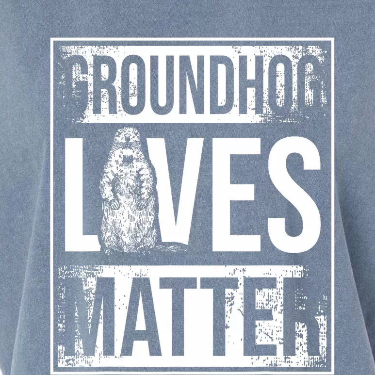 Groundhog Lives Matter Funny Woodchuck Groundhog Day Garment-Dyed Women's Muscle Tee