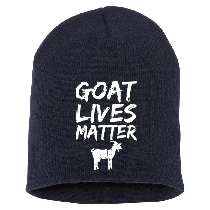 Goat Lives Matter Cool Funny Goat Lover Gift Short Acrylic Beanie