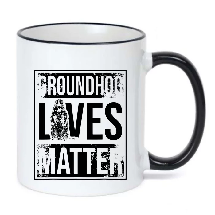 Groundhog Lives Matter Funny Woodchuck Groundhog Day Black Color Changing Mug