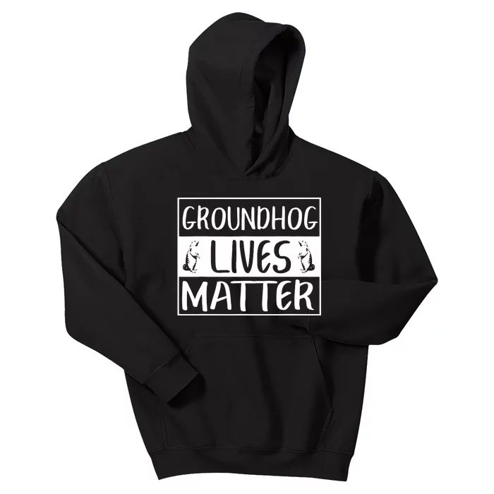 Groundhog Lives Matter Funny Woodchuck Kids Hoodie