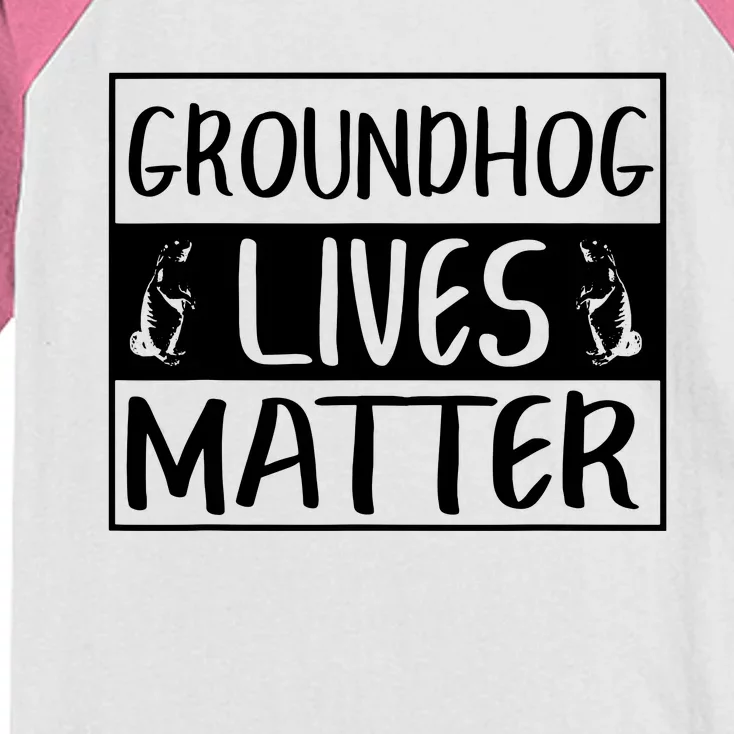 Groundhog Lives Matter Funny Woodchuck Kids Colorblock Raglan Jersey