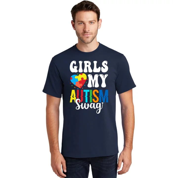 Girl Love My Autism Swag Funny Autistic Boy Awareness Tall T-Shirt