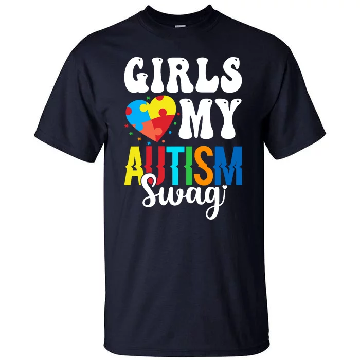 Girl Love My Autism Swag Funny Autistic Boy Awareness Tall T-Shirt