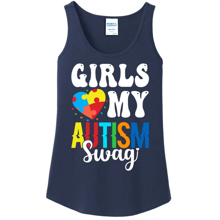 Girl Love My Autism Swag Funny Autistic Boy Awareness Ladies Essential Tank