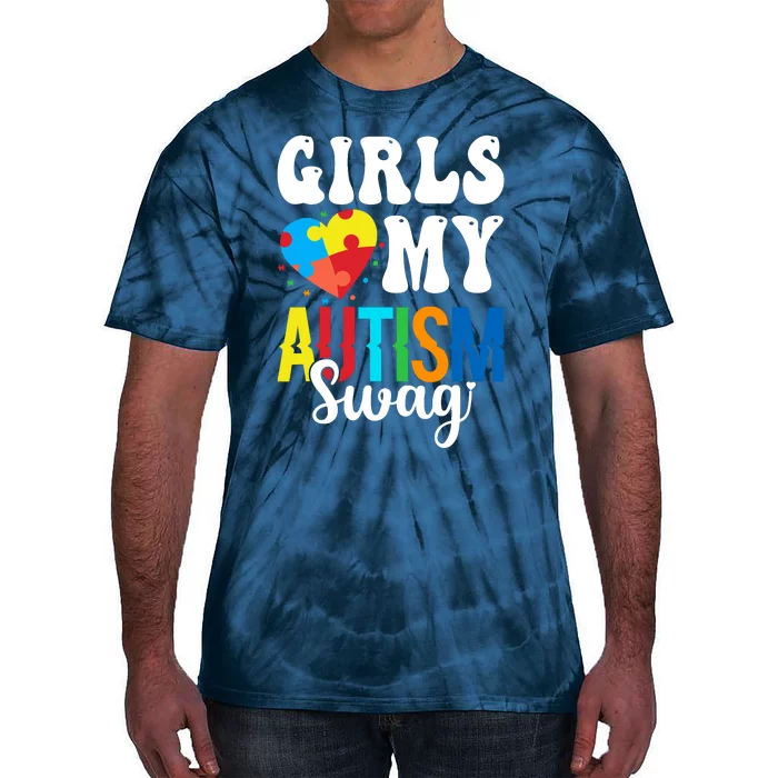 Girl Love My Autism Swag Funny Autistic Boy Awareness Tie-Dye T-Shirt