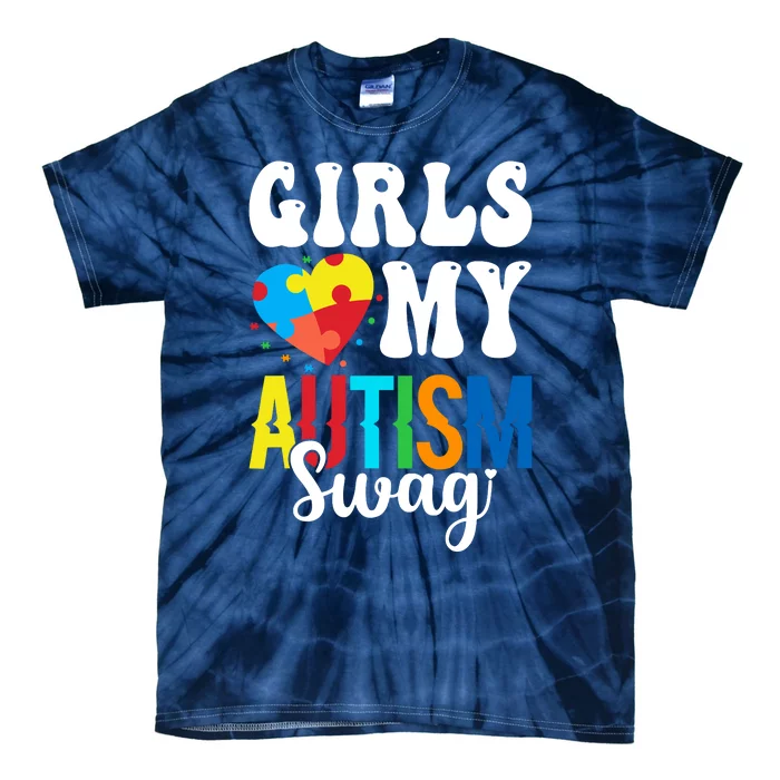 Girl Love My Autism Swag Funny Autistic Boy Awareness Tie-Dye T-Shirt