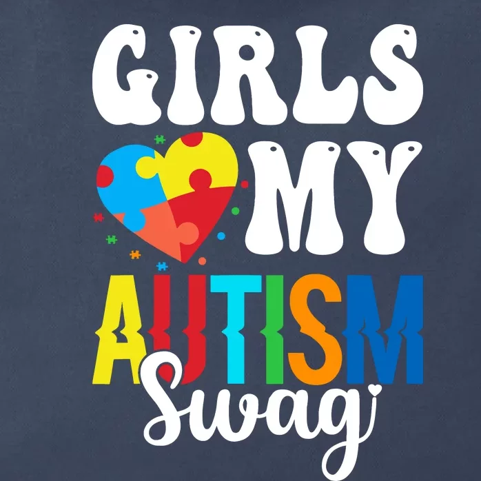 Girl Love My Autism Swag Funny Autistic Boy Awareness Zip Tote Bag