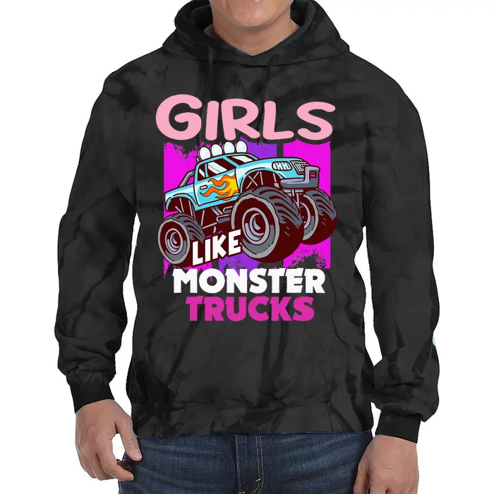 G.I.R.L.S Like Monster Truck Big Style Truck Tie Dye Hoodie