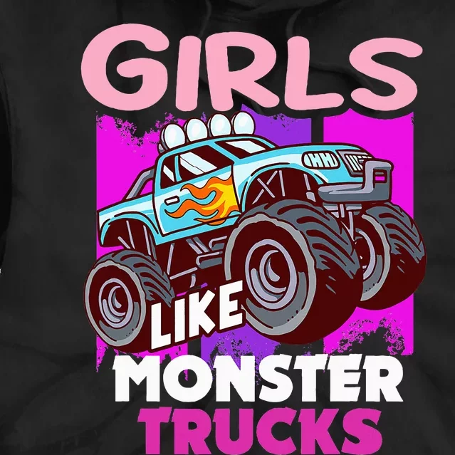 G.I.R.L.S Like Monster Truck Big Style Truck Tie Dye Hoodie