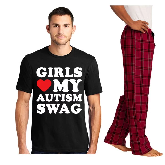 Girl Love My Autism Swag Funny Girl Heart Autism Awareness Pajama Set