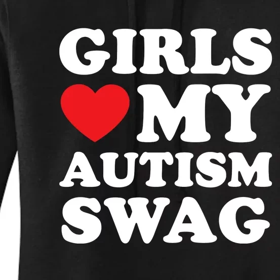 Girl Love My Autism Swag Funny Girl Heart Autism Awareness Women's Pullover Hoodie