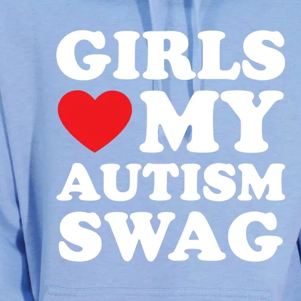 Girl Love My Autism Swag Funny Girl Heart Autism Awareness Unisex Surf Hoodie