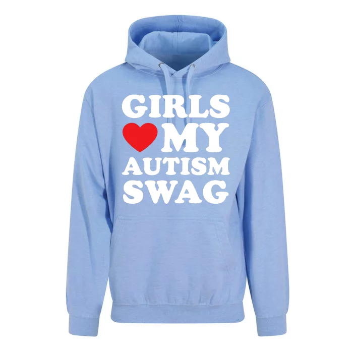 Girl Love My Autism Swag Funny Girl Heart Autism Awareness Unisex Surf Hoodie