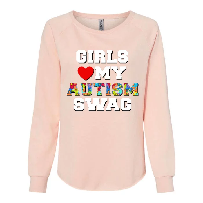 Girl Love My Autism Swag Womens California Wash Sweatshirt