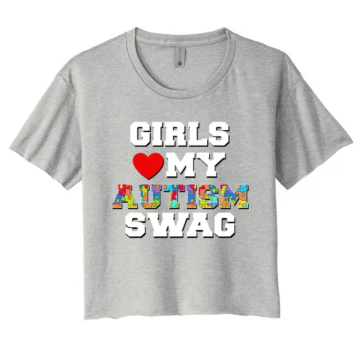 Girl Love My Autism Swag Women's Crop Top Tee