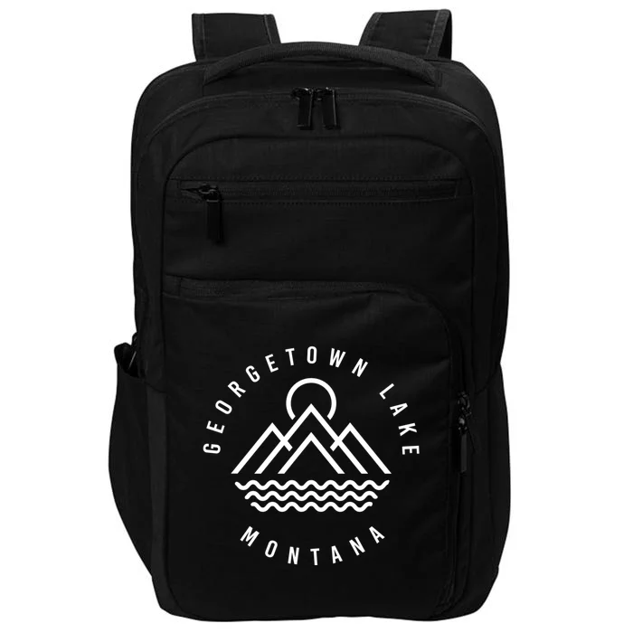 Georgetown Lake Mountains Montana Hiking Outdoors Minimal Gift Impact Tech Backpack