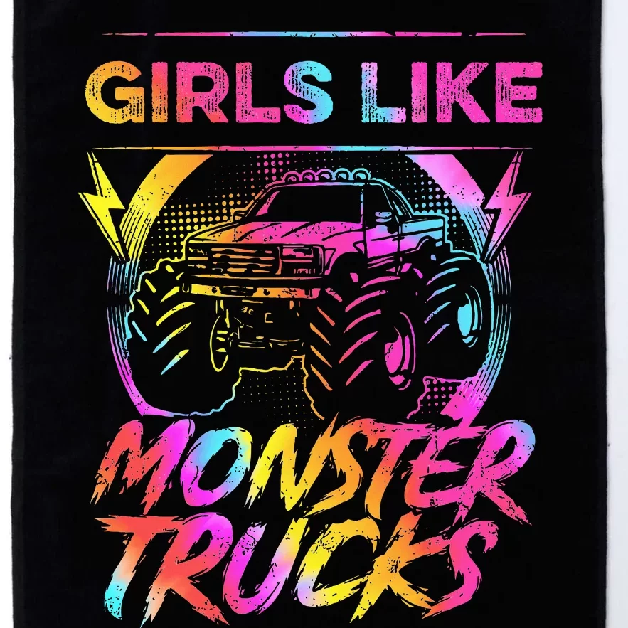 Girl Like Monster Trucks Too Girl Monster Truck Platinum Collection Golf Towel