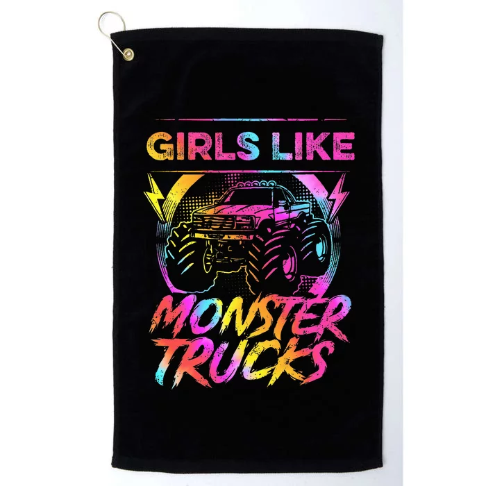 Girl Like Monster Trucks Too Girl Monster Truck Platinum Collection Golf Towel