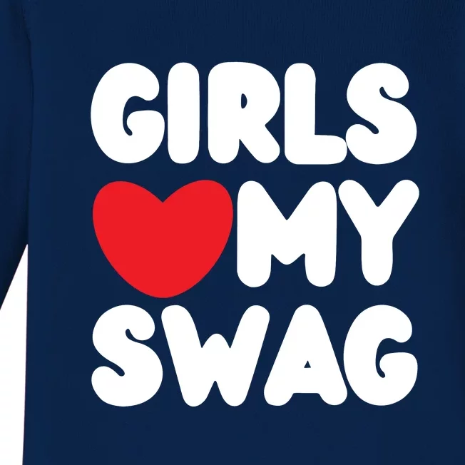 Girls Love My Swag Baby Long Sleeve Bodysuit