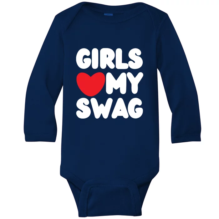 Girls Love My Swag Baby Long Sleeve Bodysuit