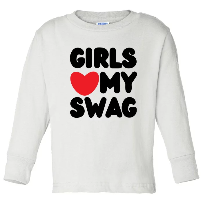 Girls Love My Swag Toddler Long Sleeve Shirt