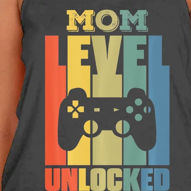 Gamer Lover Mom Level Unlocked Mother's Day Women's Knotted Racerback Tank