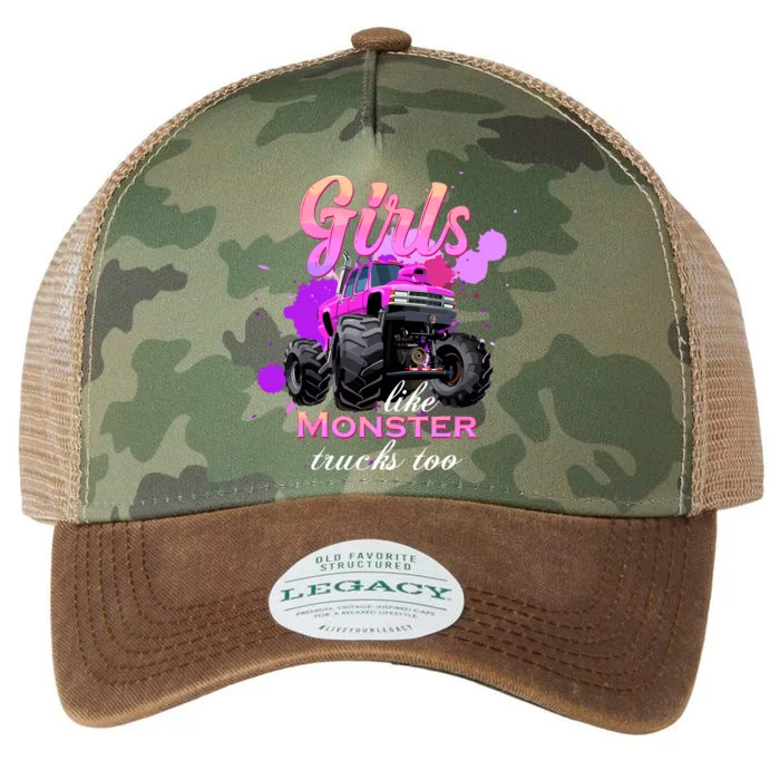 Girl Like Monster Trucks Birthday Gift For Girl Legacy Tie Dye Trucker Hat