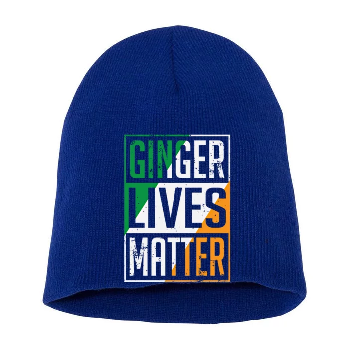 Ginger Lives Matter Irish Flag St Patricks Day Redhead Gift Short Acrylic Beanie